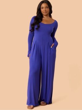 Blogilates Cascade V Neck Jumpsuit, Royal Blue, Sz S, NWT